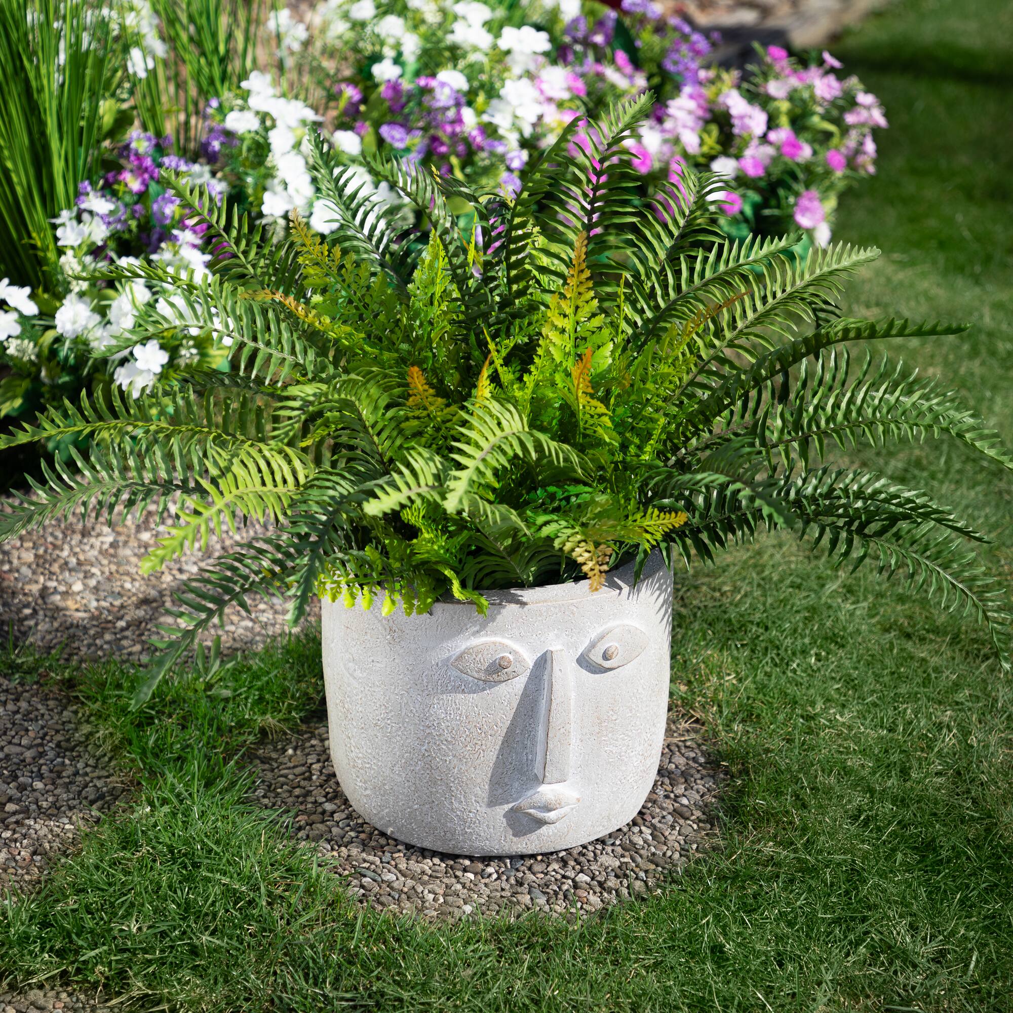 8.5" Small Face Ceramic Outdoor Garden Planter